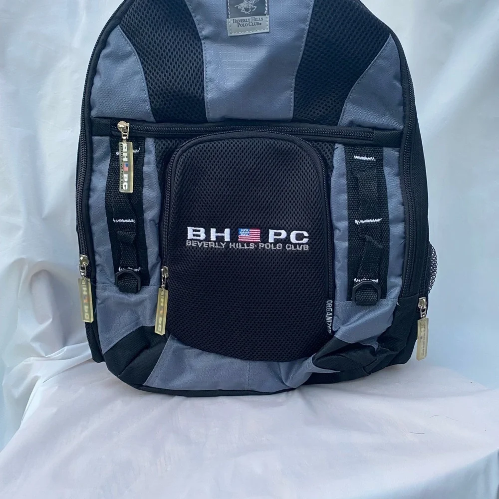 Beverly Hills Polo Club Black and Gray Backpack
